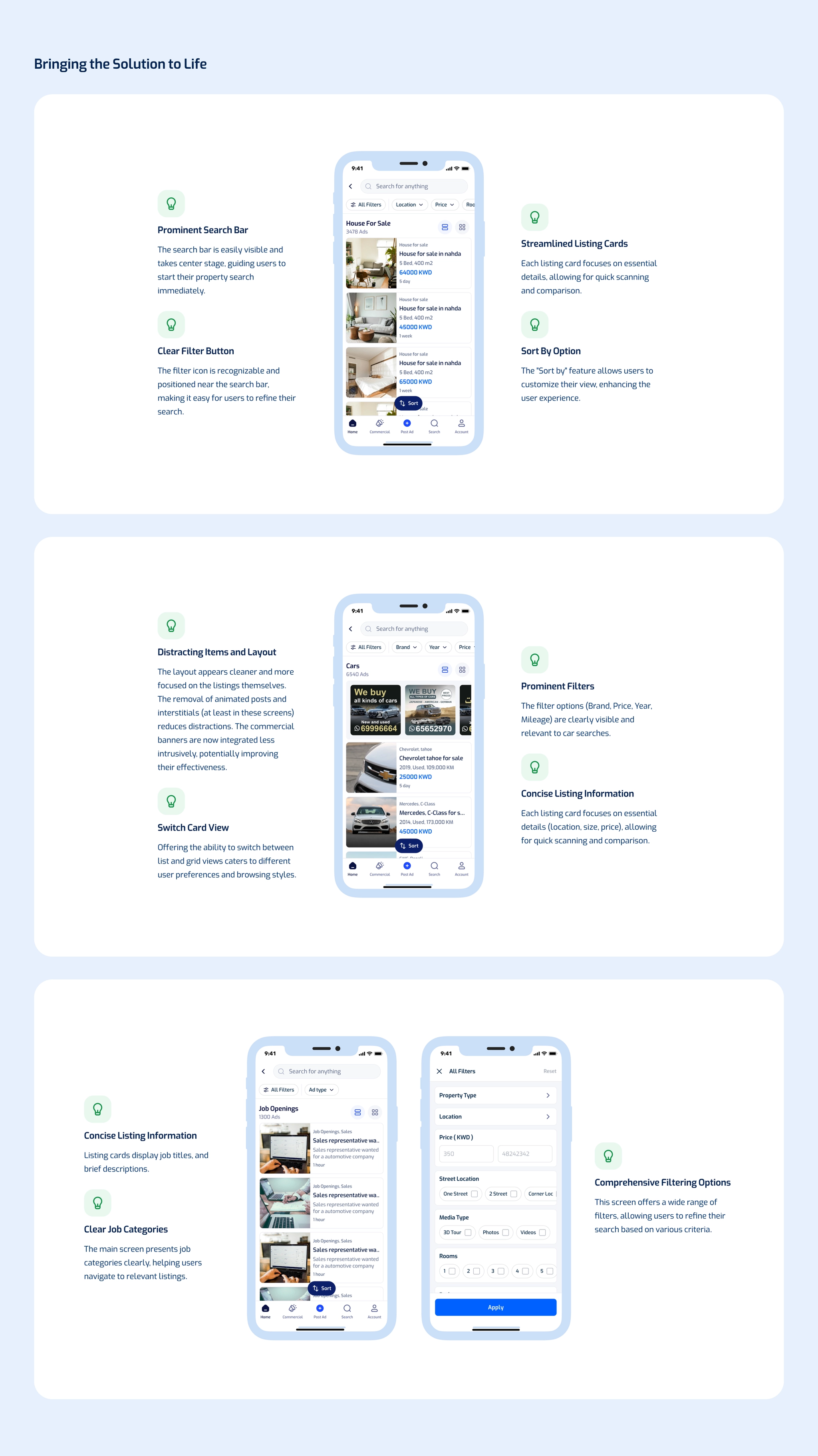 Designing — Final design solutions